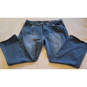 Faded Glory Relaxed Jeans Mens 40x30 Blue Medium Wash Straight Leg Cotton Denim